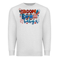 Oatmeal Heather boom boom baby 4th of july Premium Sweatshirt - BarkalooDesign