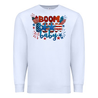 White boom boom baby 4th of july Premium Sweatshirt - BarkalooDesign