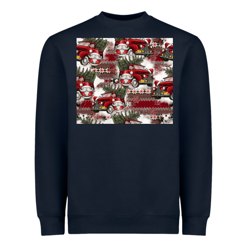 Vintage Christmas Car Pattern Heavyweight Sweatshirt by CowhideDigitalArt | Teevron