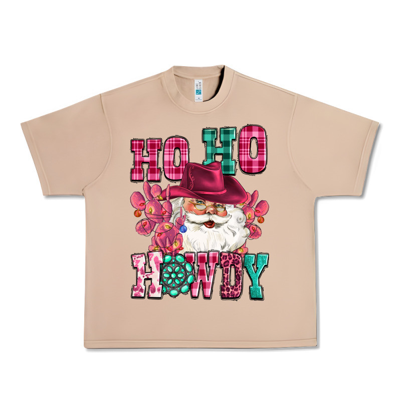 Ho Ho Howdy Santa Pink Christmas Urban Heavy Tee by CowGirlArtShop | Teevron
