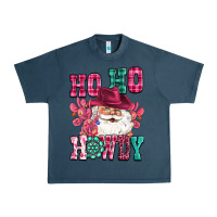 Midnight Navy ho ho howdy santa pink christmas Urban Heavy Tee - CowGirlArtShop