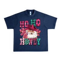 Navy ho ho howdy santa pink christmas Urban Heavy Tee - CowGirlArtShop