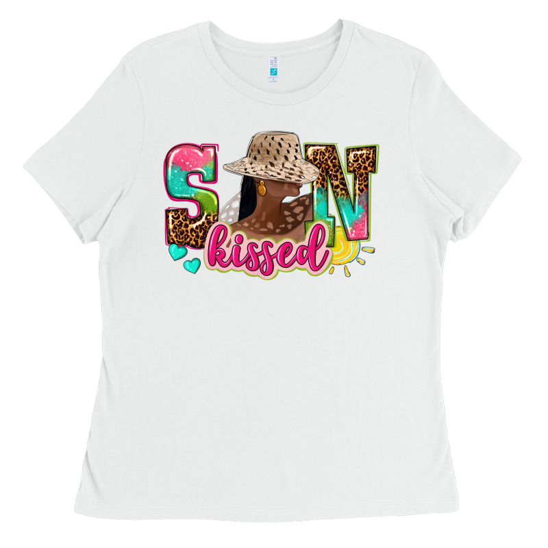 Afro Woman With Sunkissed Ladies Tee by NancyCooperArtShop | Teevron
