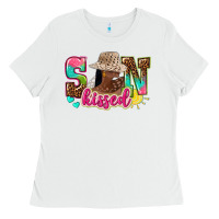 White Afro woman with sunkissed Ladies Tee - NancyCooperArtShop