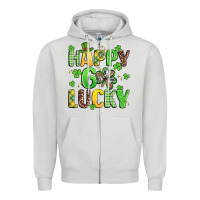 Dove Grey happy go lucky Zipper Hoodie - Artiststas