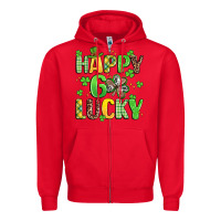 Red happy go lucky Zipper Hoodie - Artiststas