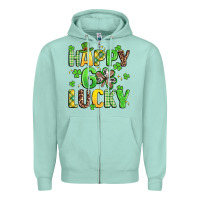 Seafoam happy go lucky Zipper Hoodie - Artiststas