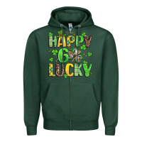 Sports Green happy go lucky Zipper Hoodie - Artiststas