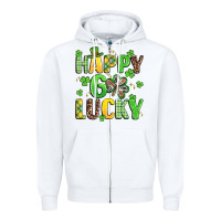 White happy go lucky Zipper Hoodie - Artiststas