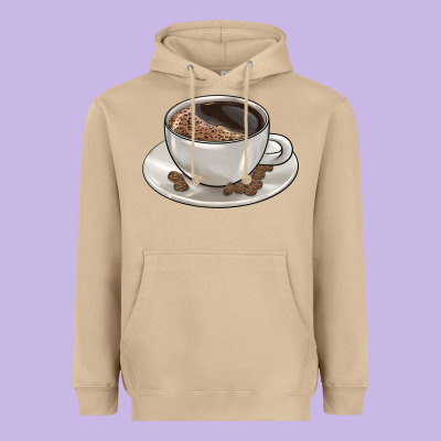 Coffee  Americano Heavyweight Hoodie Designed By Barkaloodesign