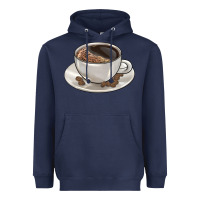 Navy coffee  americano Heavyweight Hoodie - BarkalooDesign