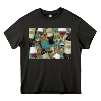 Asphalt California Wine with Leopard Background Heavy Core Tee - Bettercallsaul