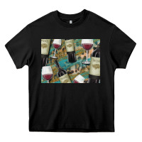 Black California Wine with Leopard Background Heavy Core Tee - Bettercallsaul