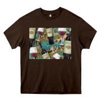 Chocolate Brown California Wine with Leopard Background Heavy Core Tee - Bettercallsaul