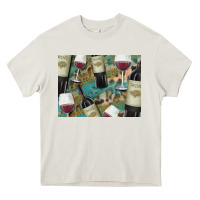 Cream California Wine with Leopard Background Heavy Core Tee - Bettercallsaul
