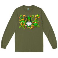 Army Green St. Patrick's Day gnomes Long Sleeve Tee - OliviaCreatesArt