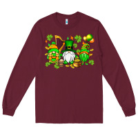 Burgundy St. Patrick's Day gnomes Long Sleeve Tee - OliviaCreatesArt