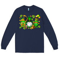 Navy St. Patrick's Day gnomes Long Sleeve Tee - OliviaCreatesArt