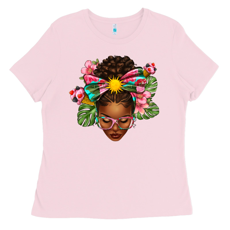 Afro Woman Summer Ladies Tee by texasbilliewilder | Teevron