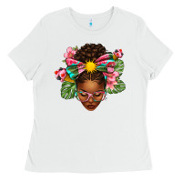 White Afro Woman Summer Ladies Tee - texasbilliewilder