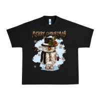 Black merry christmas snowman Urban Heavy Tee - CowGirlArtShop