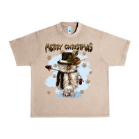 French Oak merry christmas snowman Urban Heavy Tee - CowGirlArtShop