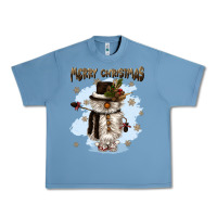 Pebble Blue merry christmas snowman Urban Heavy Tee - CowGirlArtShop