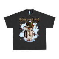 Pigment Black merry christmas snowman Urban Heavy Tee - CowGirlArtShop
