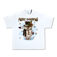White merry christmas snowman Urban Heavy Tee - CowGirlArtShop