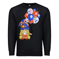 Black patriotic gnome balloon Premium Sweatshirt - BarkalooDesign