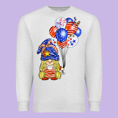 Patriotic Gnome Balloon Premium Sweatshirt Designed By Barkaloodesign
