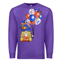 Purple patriotic gnome balloon Premium Sweatshirt - BarkalooDesign