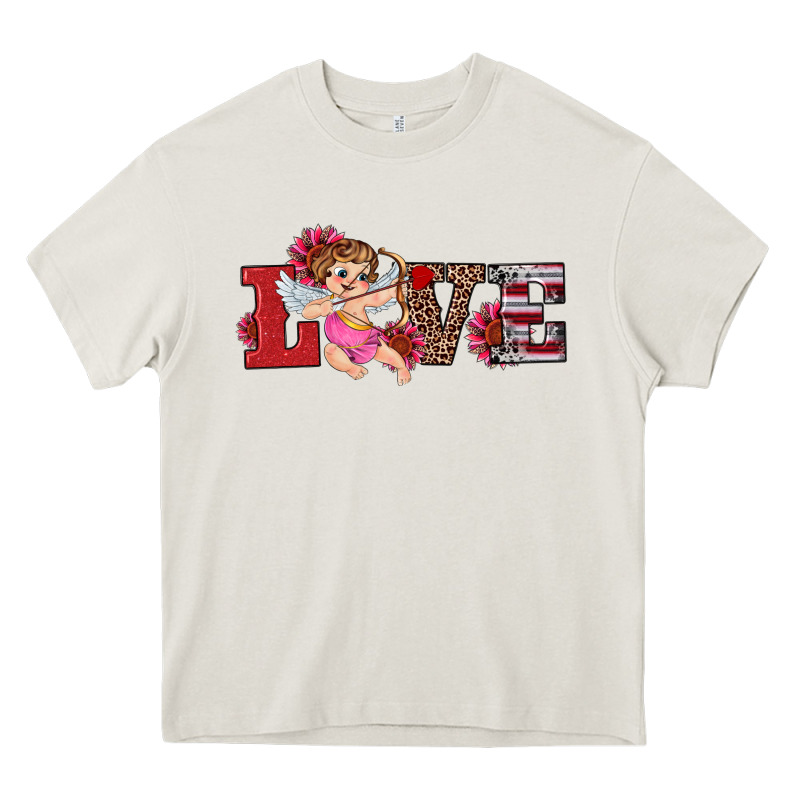 Valentine's Day Cupid Sunflowers Love Heavy Core Tee by RanaPortraitStore | Teevron