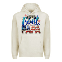Oatmeal Heather Cool Papa American Flag 4th of July Premium Hoodie - LillyAllenDesigns