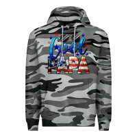 Slate Camo Cool Papa American Flag 4th of July Premium Hoodie - LillyAllenDesigns