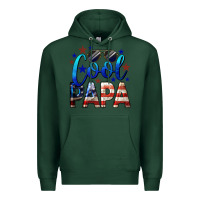 Sports Green Cool Papa American Flag 4th of July Premium Hoodie - LillyAllenDesigns