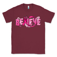 Burgundy Cancer Believe Classic Tee - NancyCooperArtShop