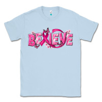 Dusty Blue Cancer Believe Classic Tee - NancyCooperArtShop