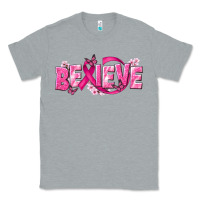 Heather Grey Cancer Believe Classic Tee - NancyCooperArtShop