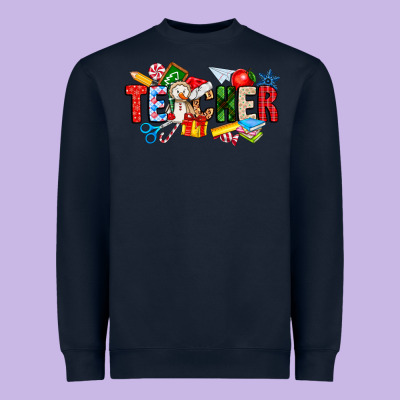Christmas Teacher Heavyweight Sweatshirt Designed By Cowhidedigitalart