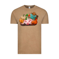Vintage Coffee Hello fall pig Vintage Tee - RanaPortraitStore