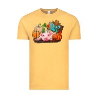Vintage Mustard Hello fall pig Vintage Tee - RanaPortraitStore