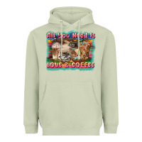 Matcha all you need is love & coffee Heavyweight Hoodie - BarkalooDesign