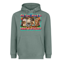 Sage all you need is love & coffee Heavyweight Hoodie - BarkalooDesign