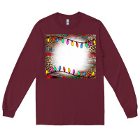 Burgundy christmas bleach effect tumler Long Sleeve Tee - CowCowDesign