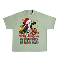 Oil Green merry christmas heifer cow Urban Heavy Tee - CowGirlArtShop