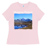 Bubblegum Pink Bolivia Huayna Potosi Mountain Andes Art Ladies Tee - trangStudio