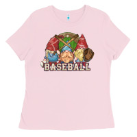 Bubblegum Pink Baseball gnomes Ladies Tee - NancyCooperArtShop