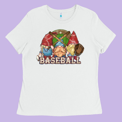 Baseball Gnomes Ladies Tee Designed By Nancycooperartshop