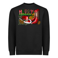Black cowboy merry christmas Heavyweight Sweatshirt - CowhideDigitalArt